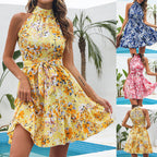 Floral Print Halterneck Dress