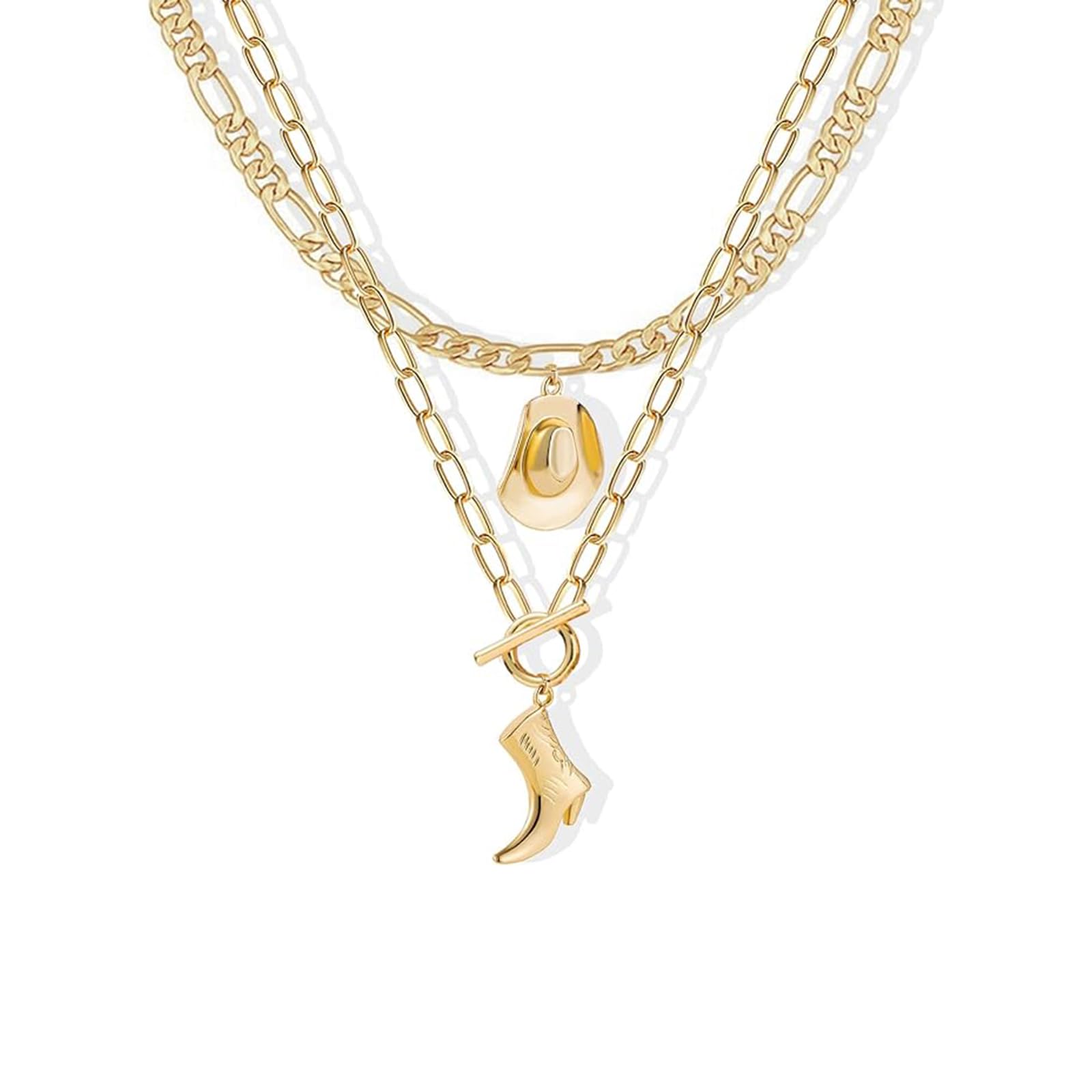 Cowboy Boot & Hat Layered Necklace