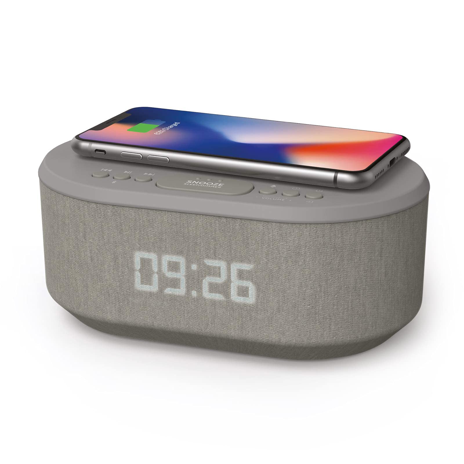 Digital Alarm Clock Radio with Wireless Charging