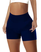 High-Waist Seamless Ribbed Workout Shorts