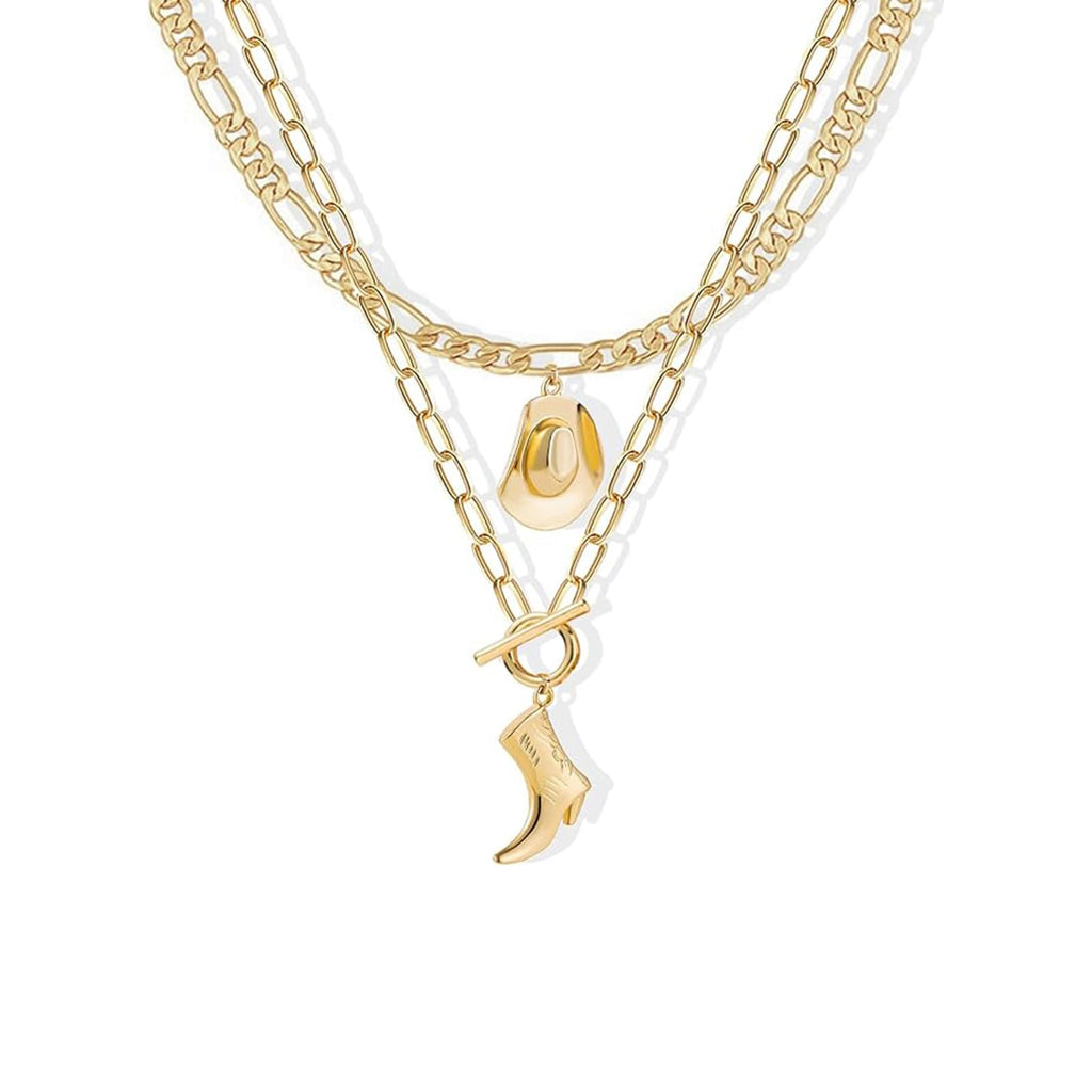 Cowboy Boot & Hat Layered Necklace