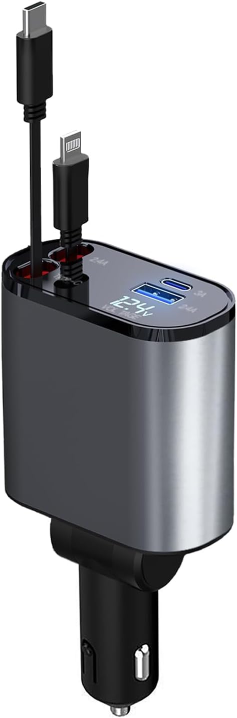 4-in-1 Retractable Car Charger
