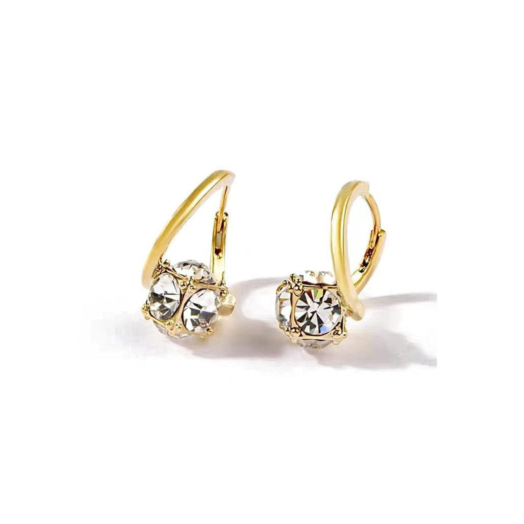 Gold Cubic Zirconia Hoop Earrings