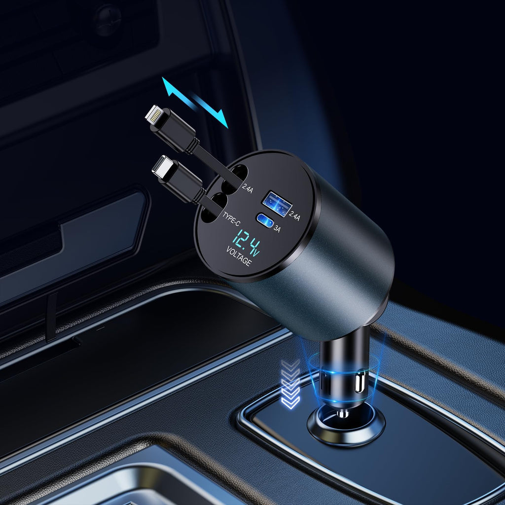 4-in-1 Retractable Car Charger