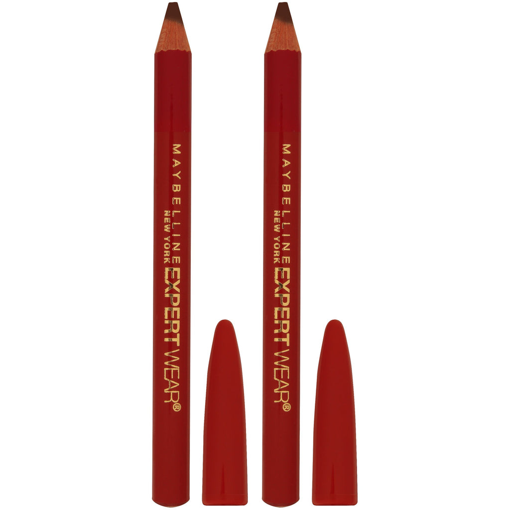 Maybelline New York Makeup Expert Wear Twin Eyebrow Pencils and Eyeliner Pencils Medium Brown Shade 0.06 Ounce 2 Count (Pack of 1)