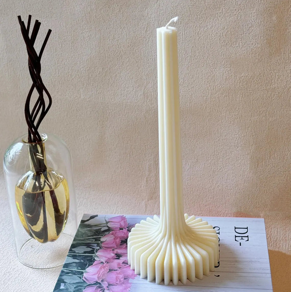 Elegant Lantern Pillar Soy Wax Sculpture Candle