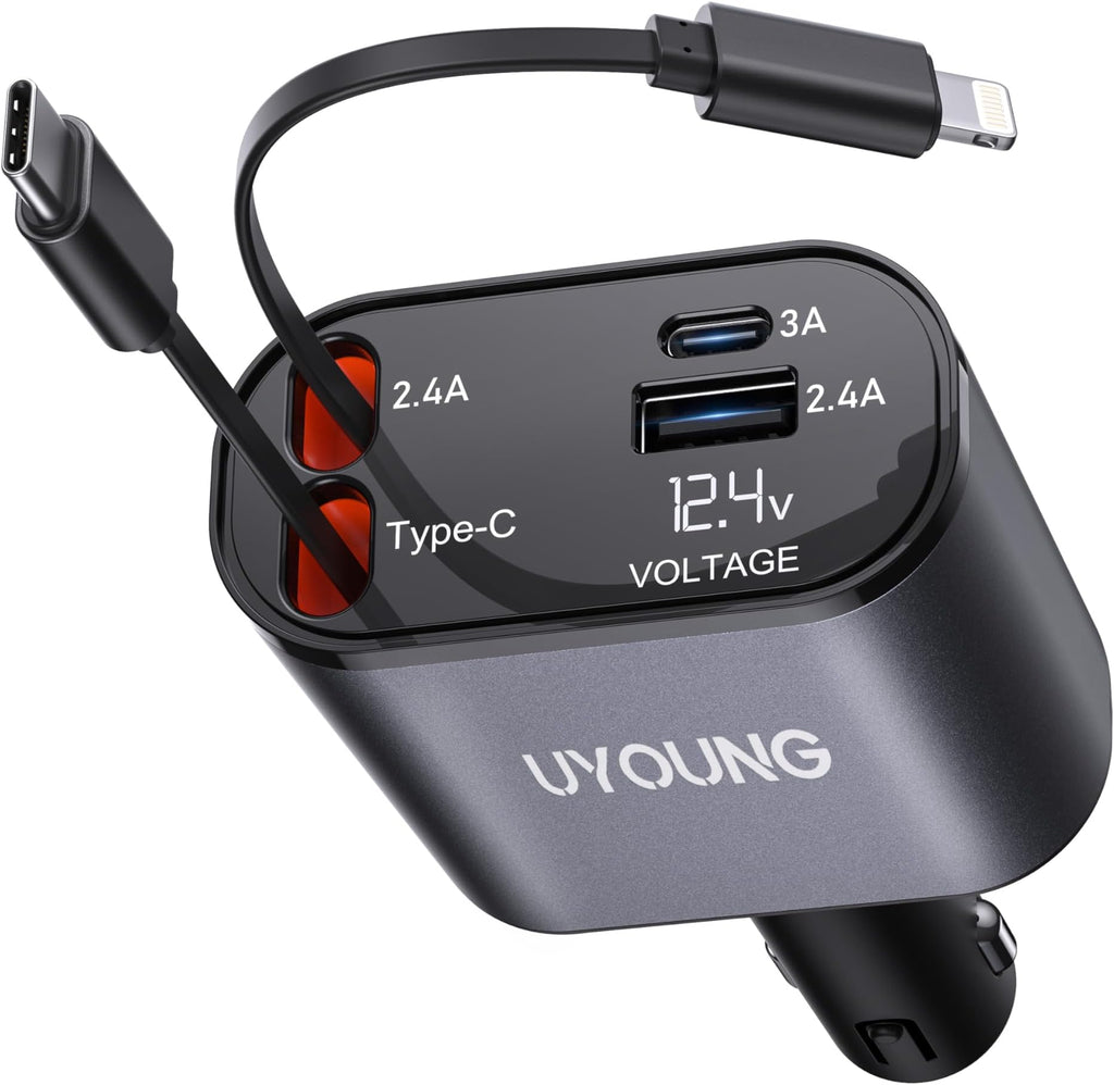4-in-1 Retractable Car Charger