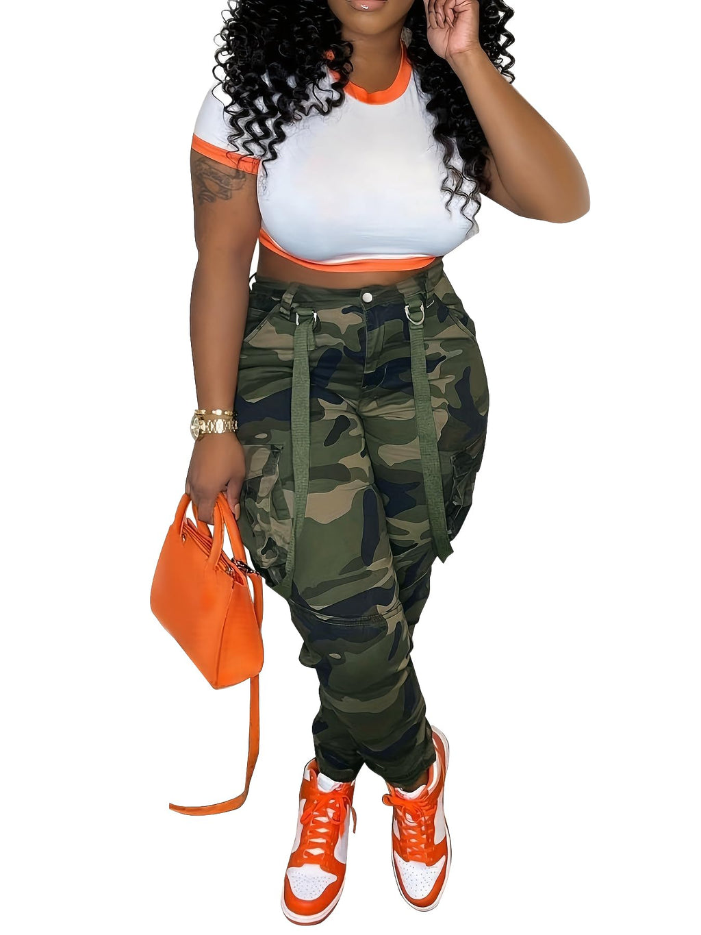 Women’s High-Waist Camouflage Cargo Pants