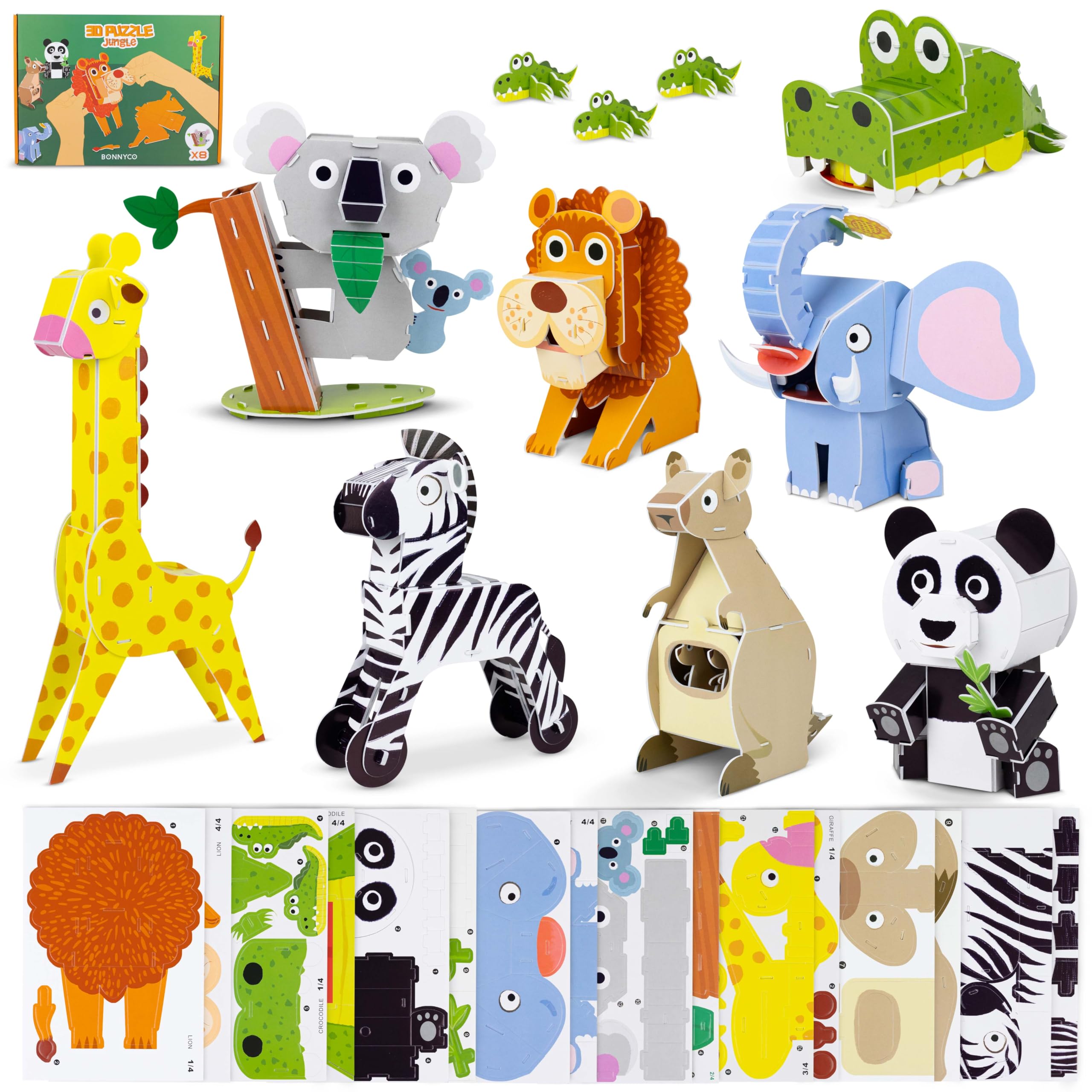 3D Jungle Animal Puzzle Set