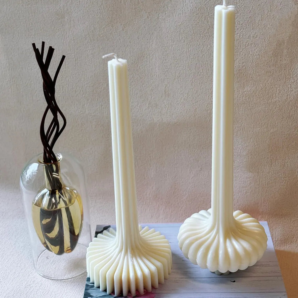 Elegant Lantern Pillar Soy Wax Sculpture Candle