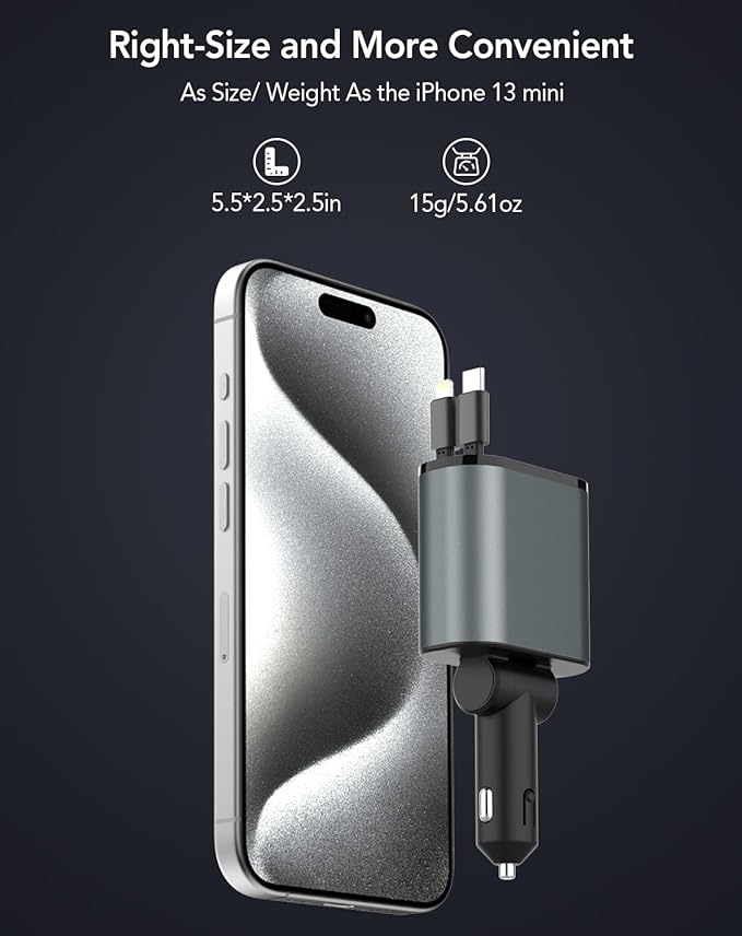 4-in-1 Retractable Car Charger