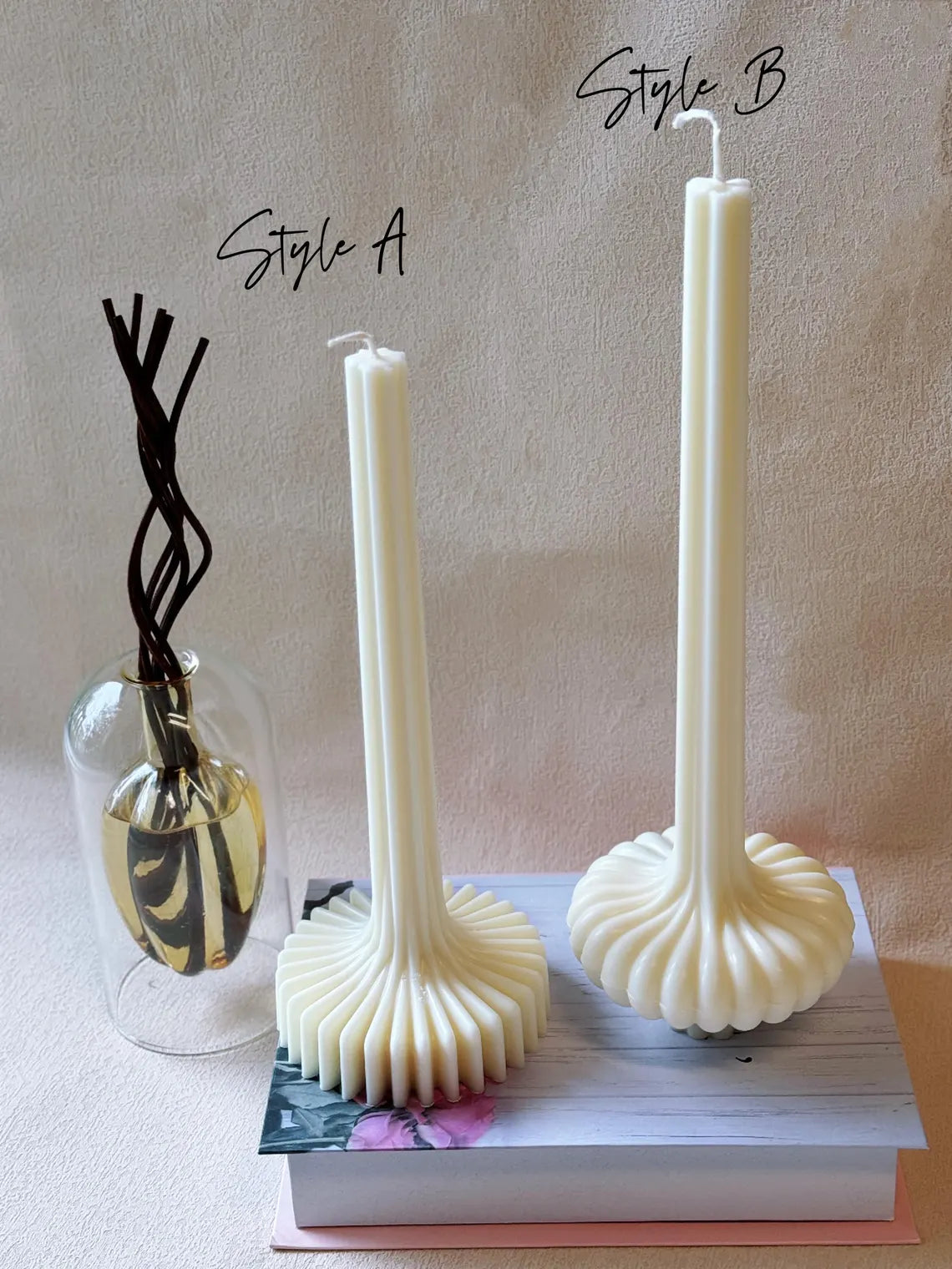Elegant Lantern Pillar Soy Wax Sculpture Candle