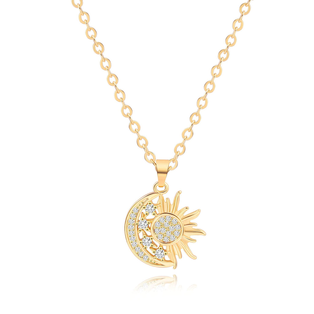 18K Gold Celestial Pendant Necklace