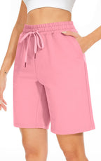 Cotton Drawstring Knee-Length Shorts
