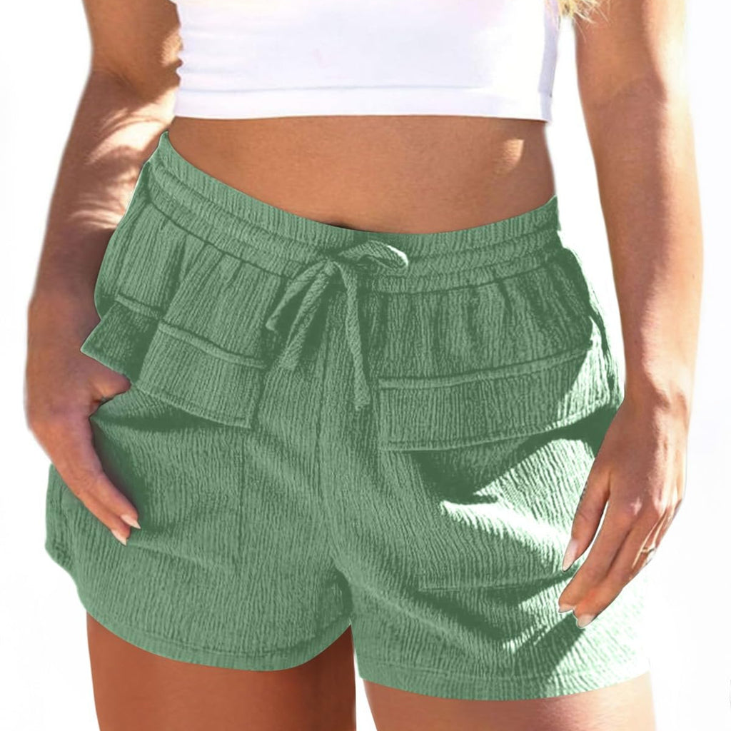 Elastic Waist Drawstring Comfy Shorts with Pockets