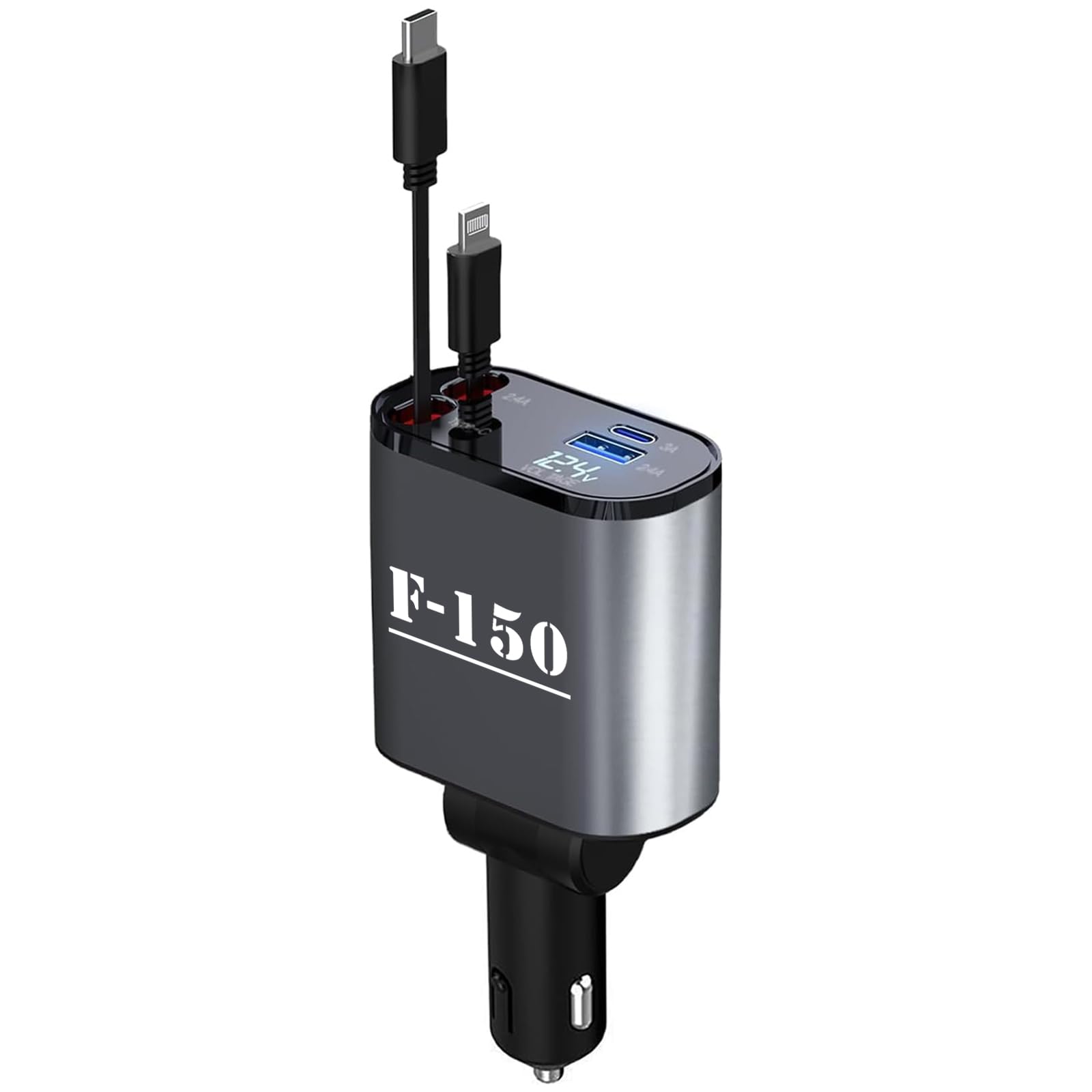 Retractable 4-in-1 Car Charger 60W