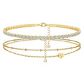 Gold Initial Bracelet Set for Women