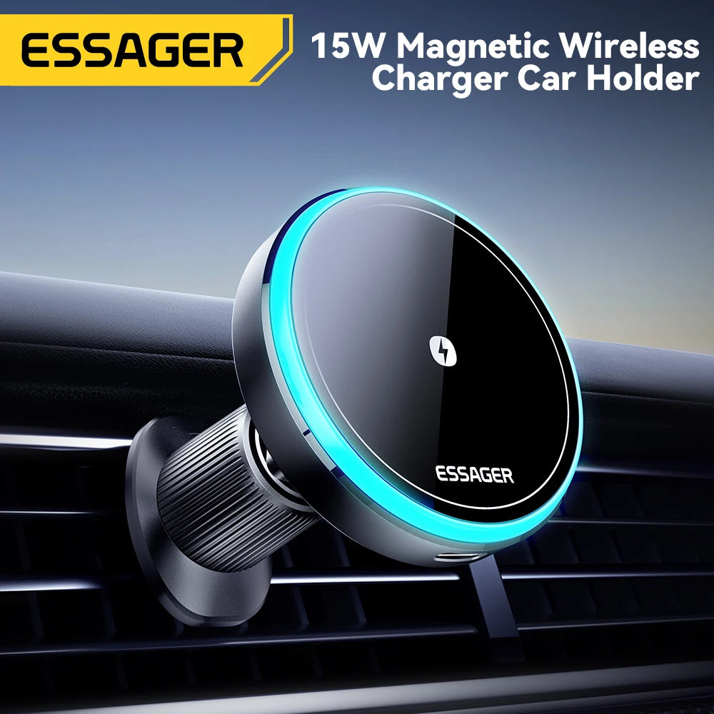 15W RGB Magnetic Wireless Car Charger