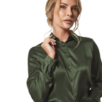 Women’s Satin Silk Button-Down Blouse