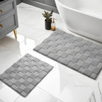 2-Piece Grey Bathroom Rug Set