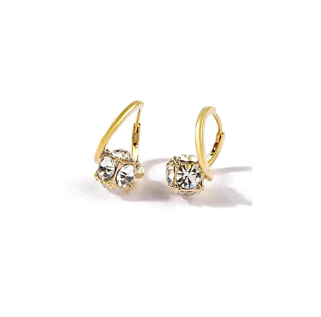 Gold Cubic Zirconia Hoop Earrings