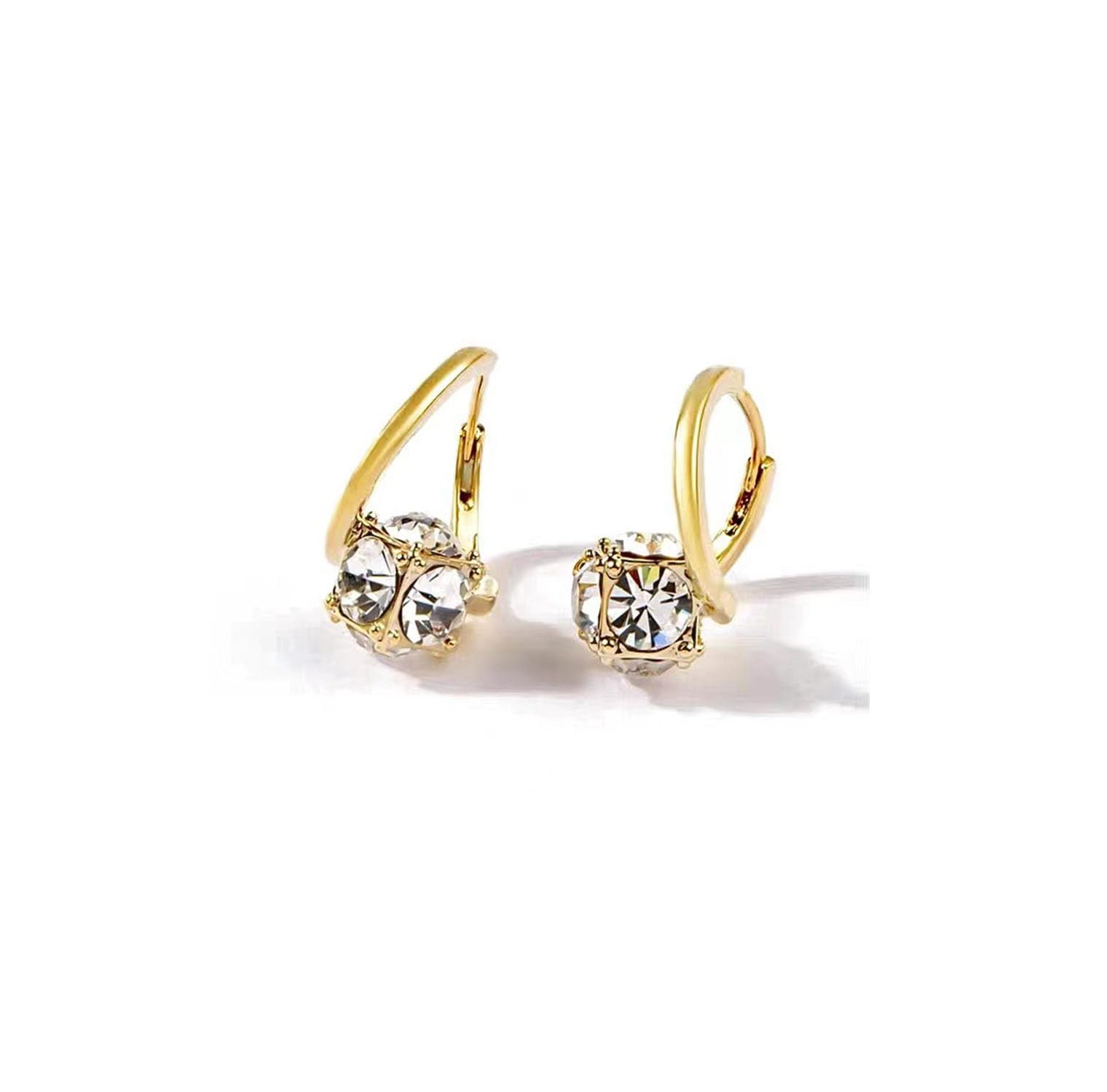 Gold Cubic Zirconia Hoop Earrings