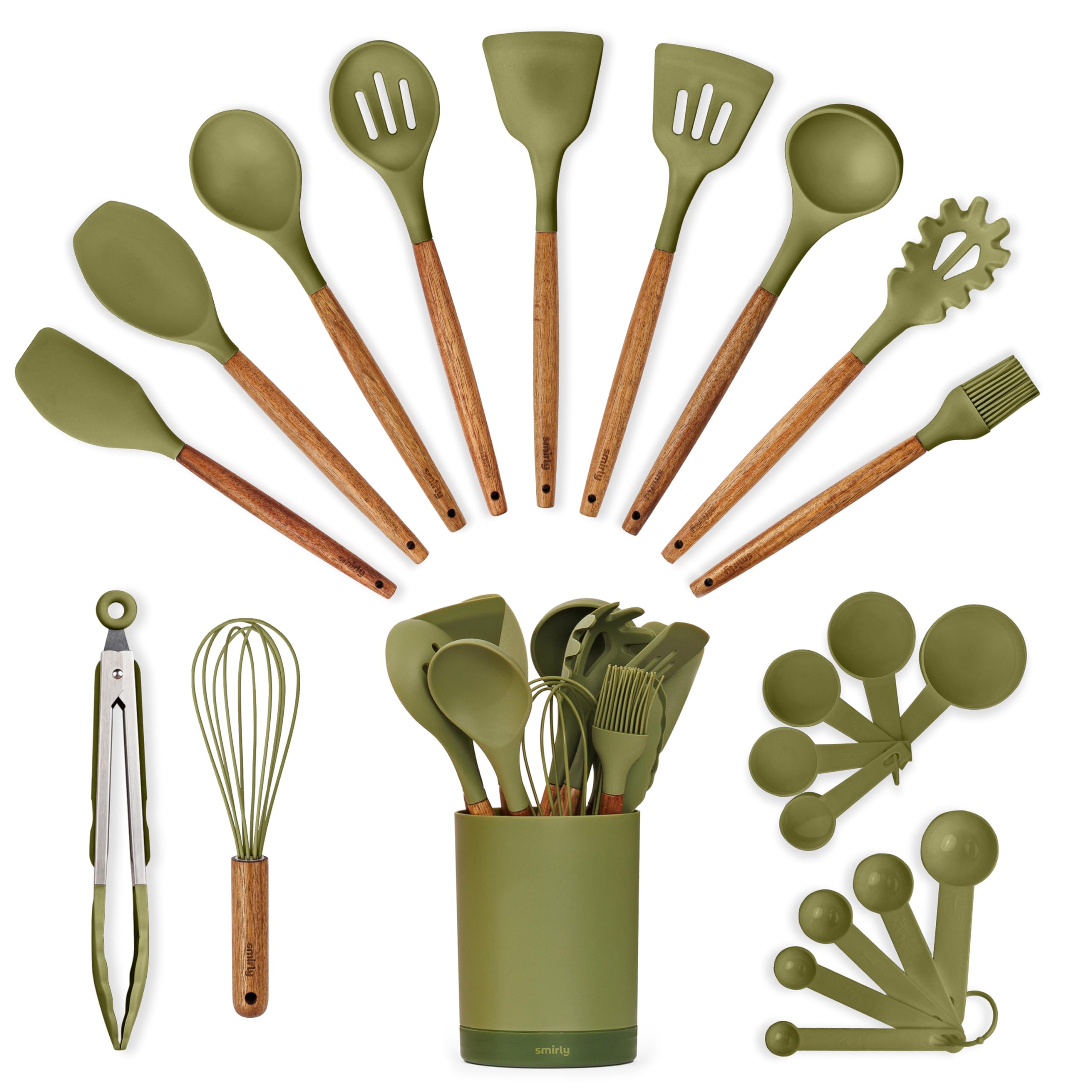Silicone Kitchen Utensils Set with Holder