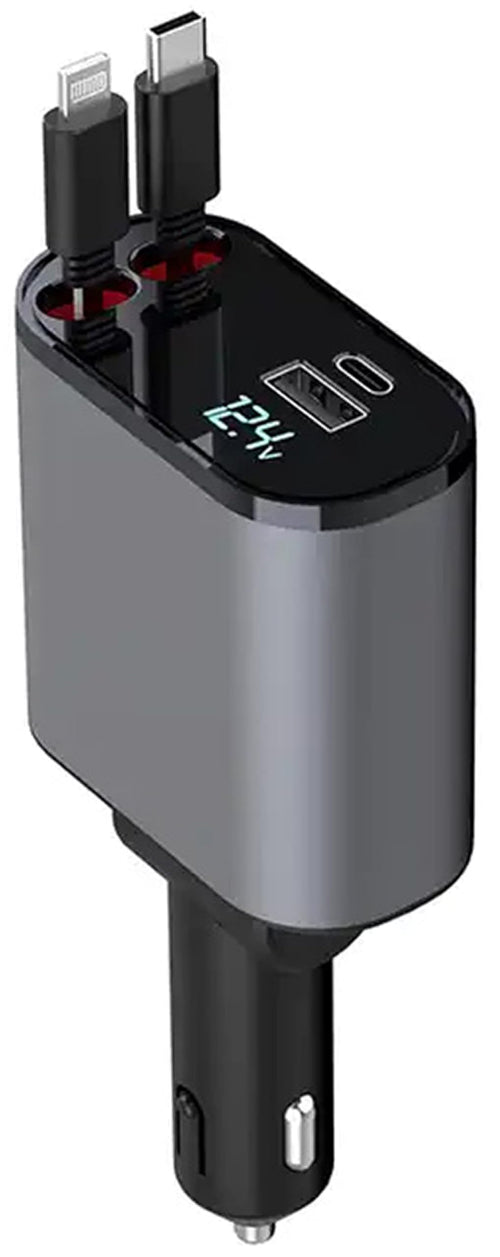 4-in-1 Retractable Fast Car Charger
