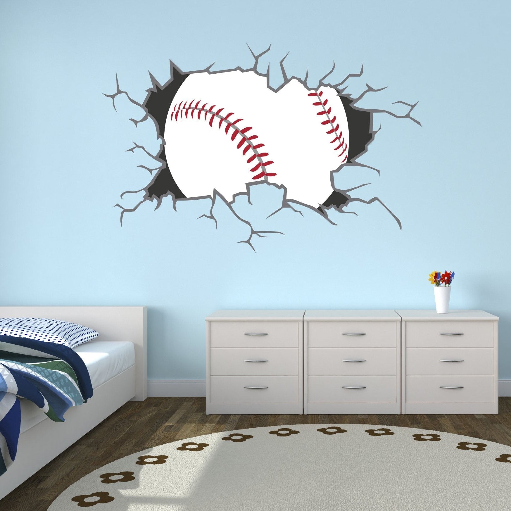 West Mountain Baseball Breaking Wall Decal