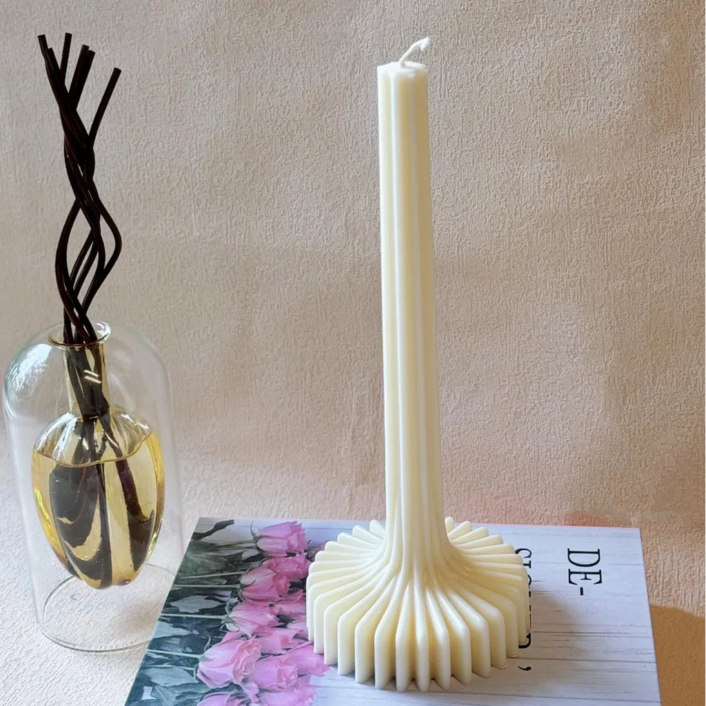 Elegant Lantern Pillar Soy Wax Sculpture Candle