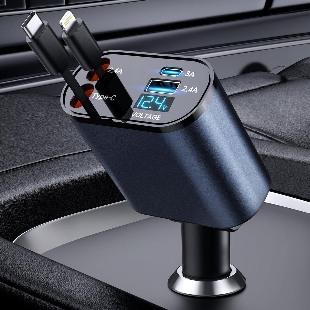 4-in-1 Retractable Car Charger