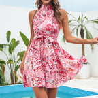 Floral Print Halterneck Dress