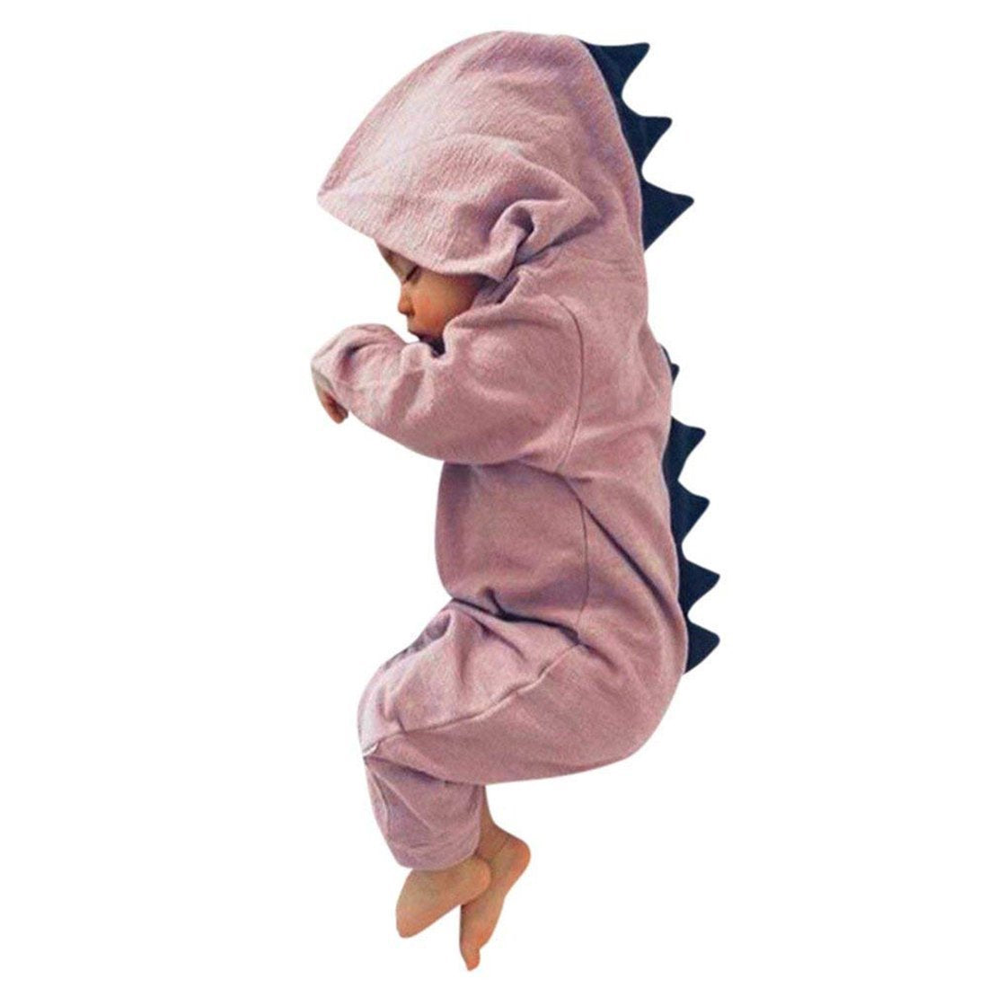 Cartoon Dinosaur Hooded Romper Jumpsuit