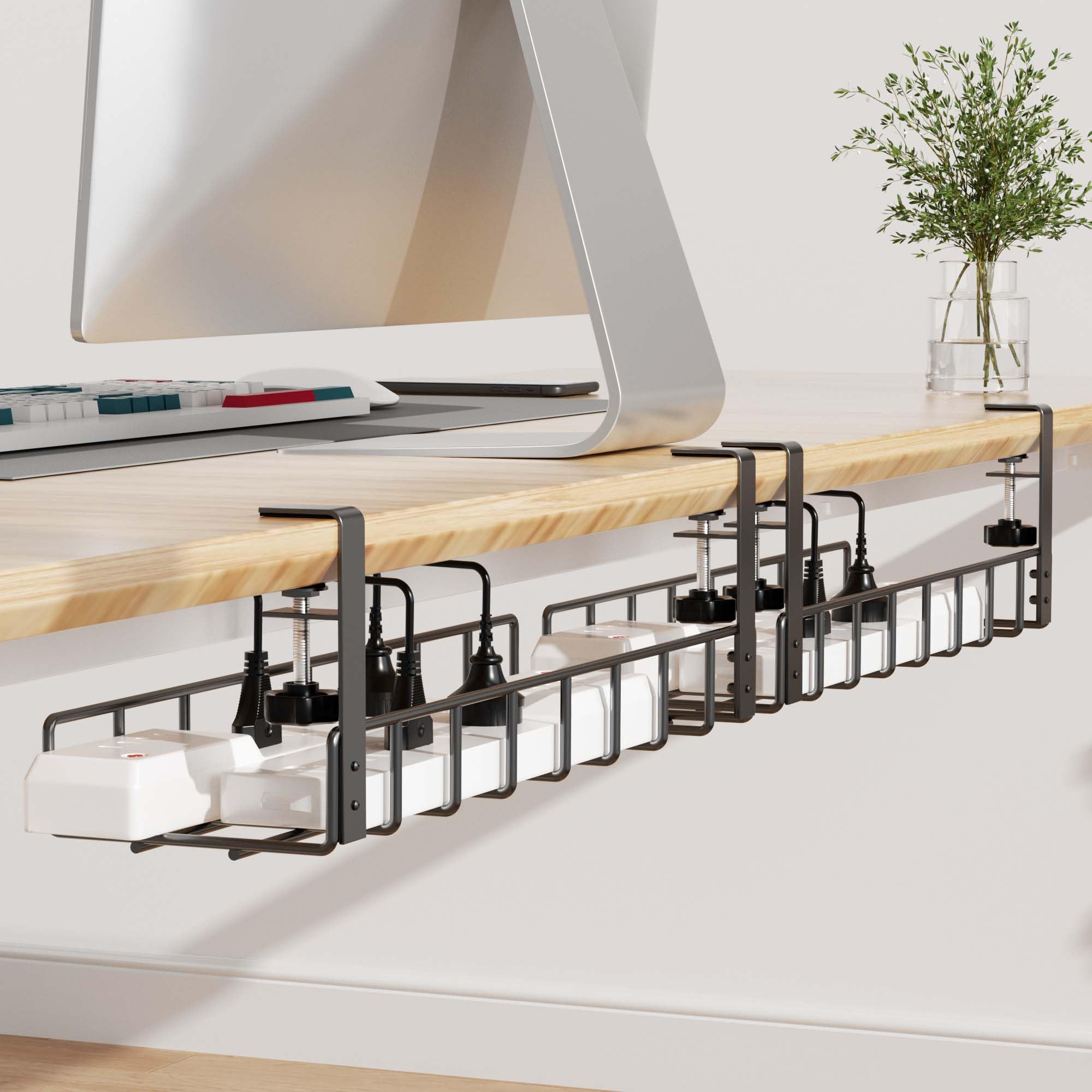 2-Pack Under Desk Cable Management Tray