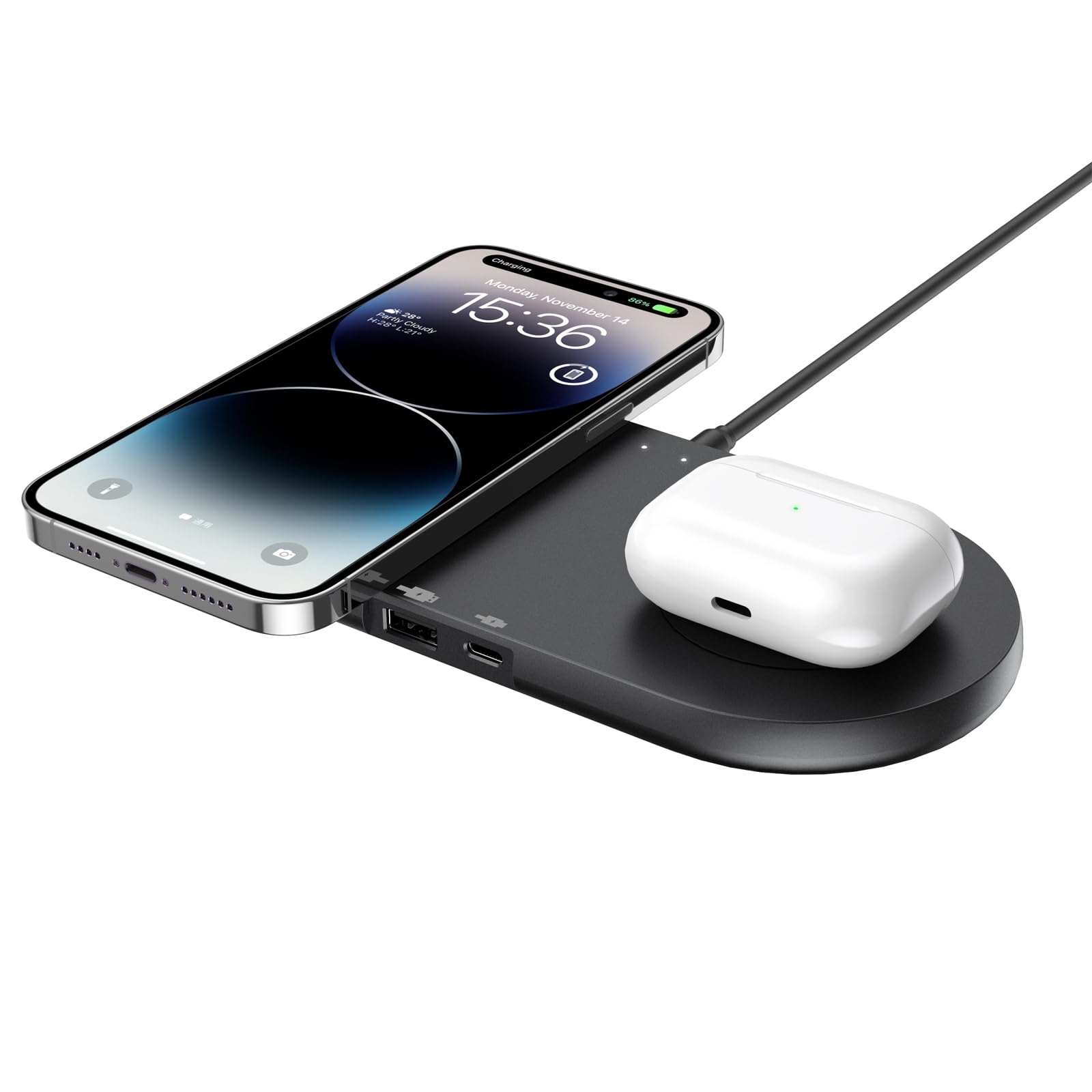 10W 2-in-1 Qi Wireless Charging Pad