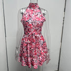 Floral Print Halterneck Dress