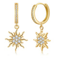 Gold Sun Dangle Earrings