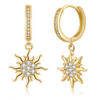 Gold Sun Dangle Earrings